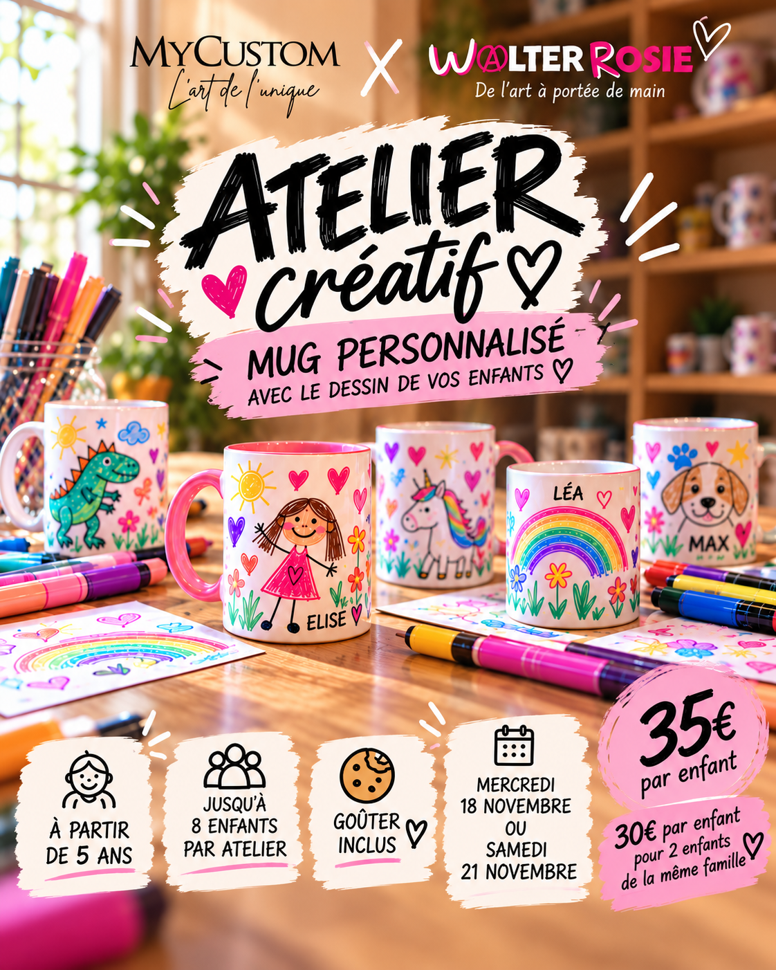 Atelier créatif MyCustom × Walter Rosie – Mug personnalisé