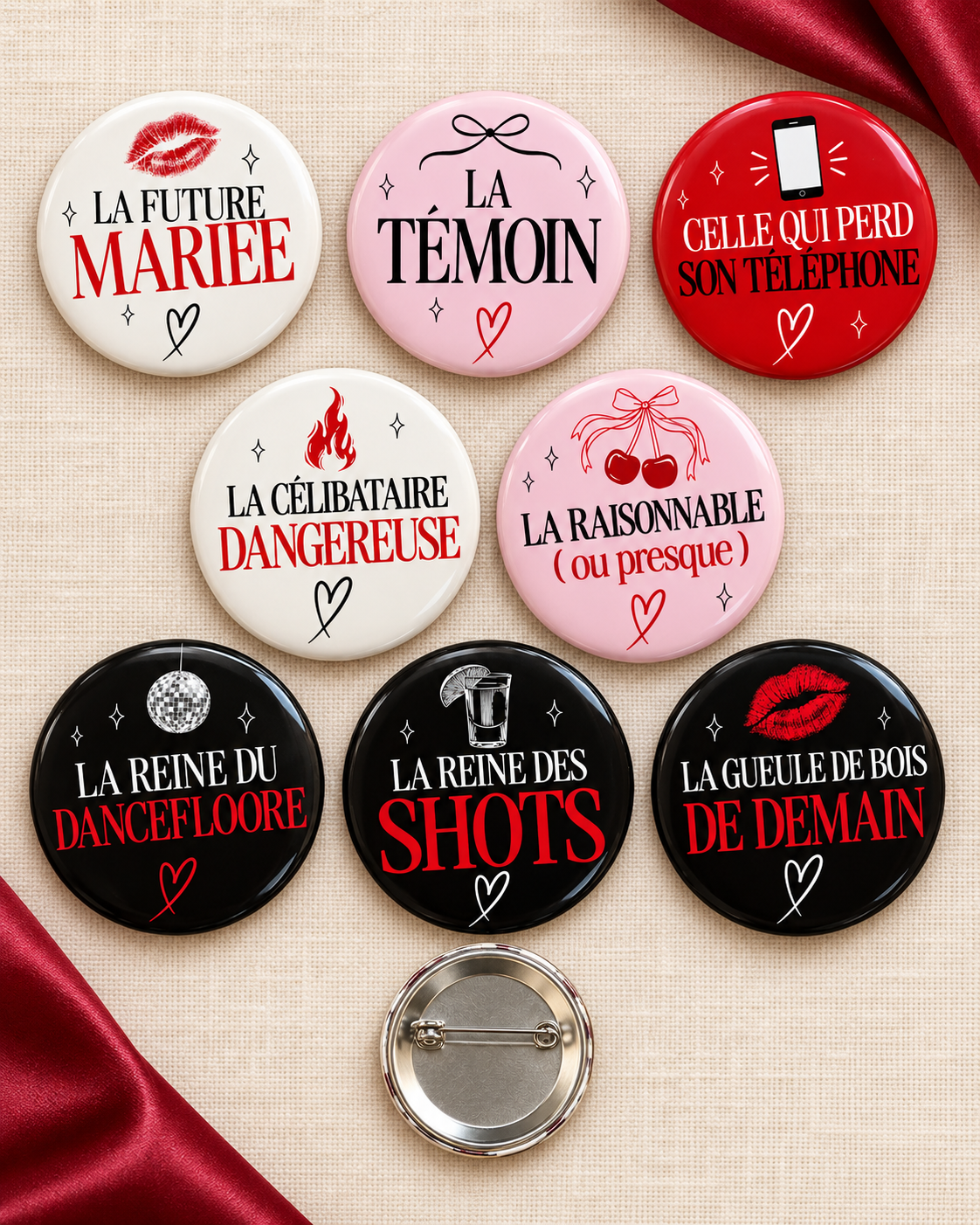 Badges EVJF Bad Girl – collection complete