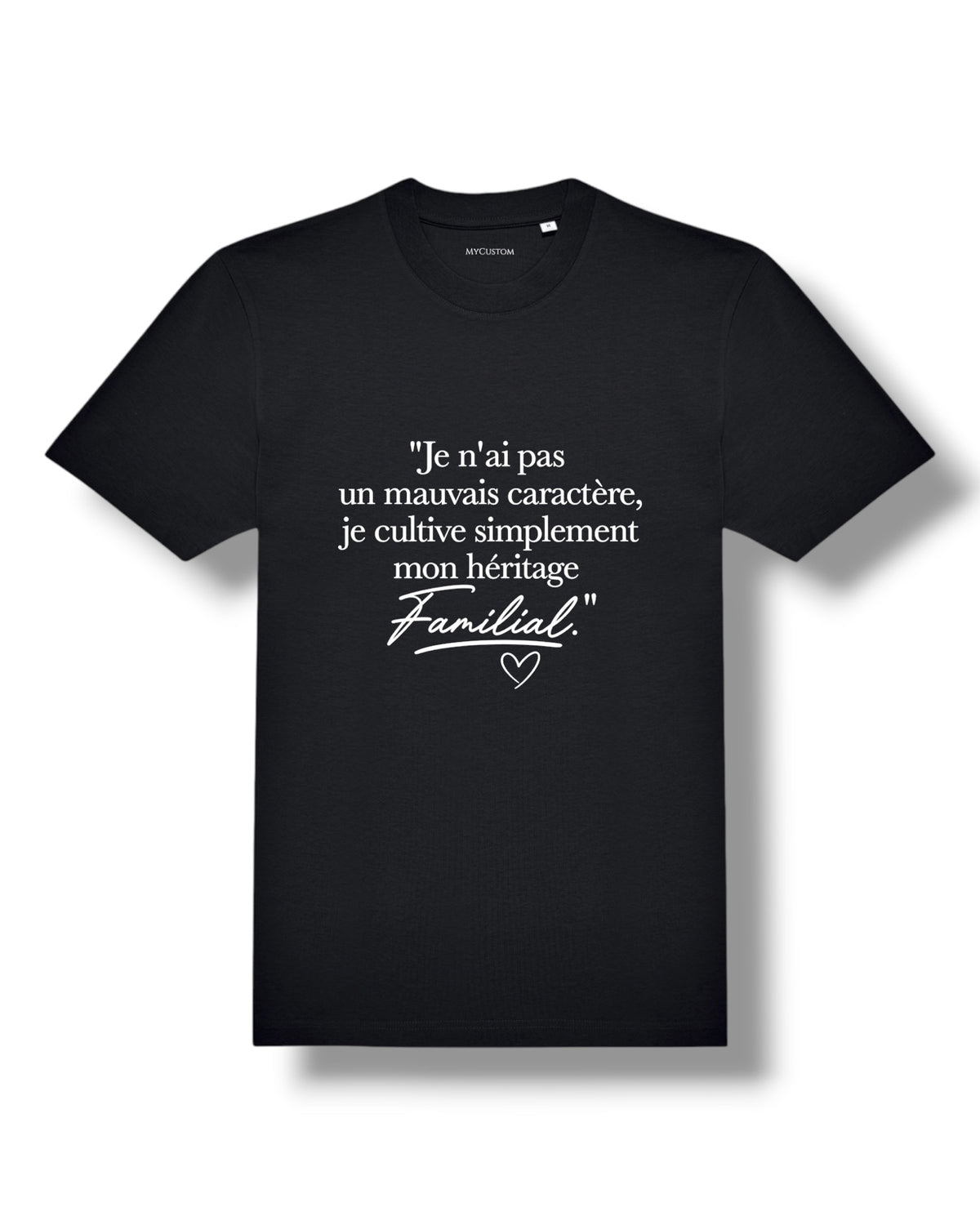 T-shirt Héritage Familial coupe classique noir – face