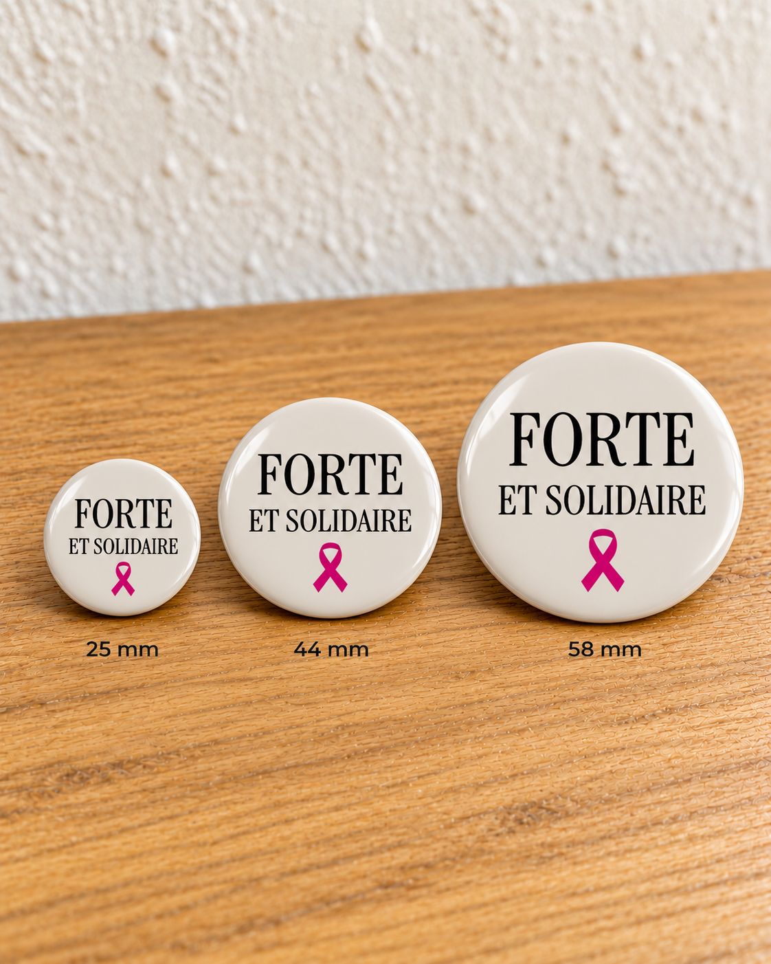 Forte et solidaire – crème — comparaison 25 mm, 44 mm et 58 mm